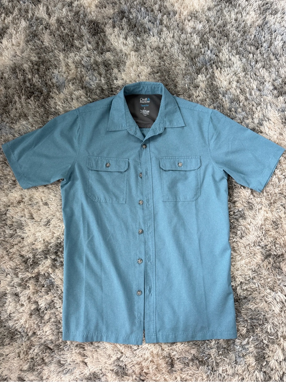 croft & barrow Short-Sleeve Button-Down Shirt in Teal